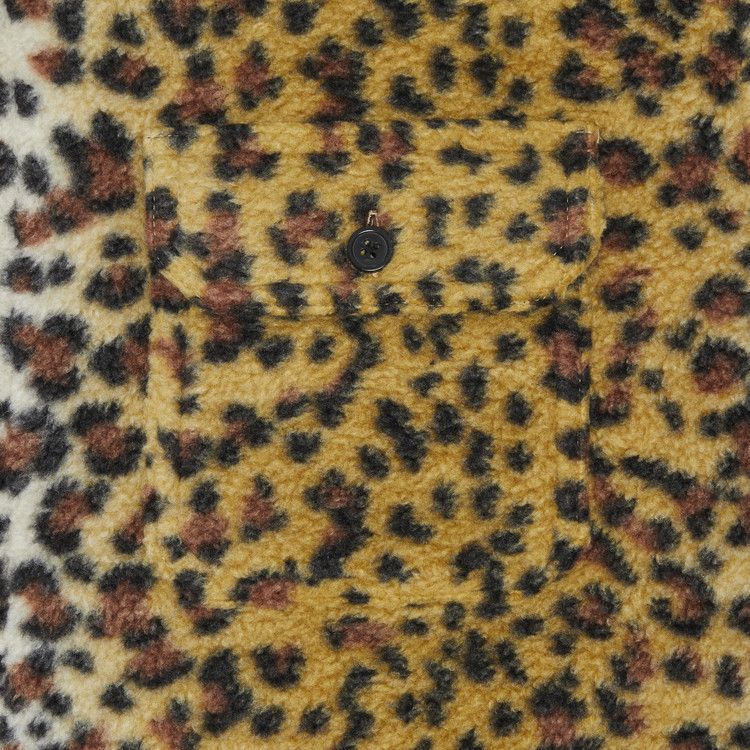 Supreme Fleece Zip Up Hooded Shirt 'brown Leopard'