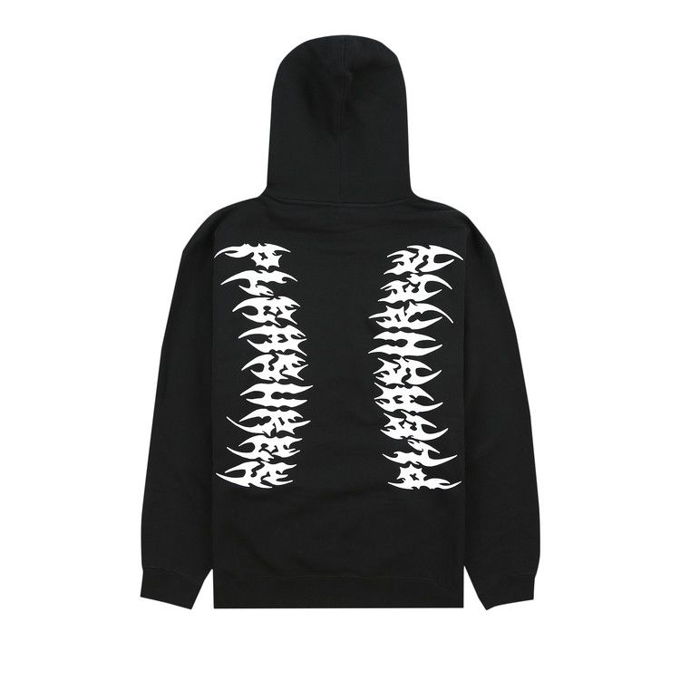 Pleasures Ripped Hoodie Black