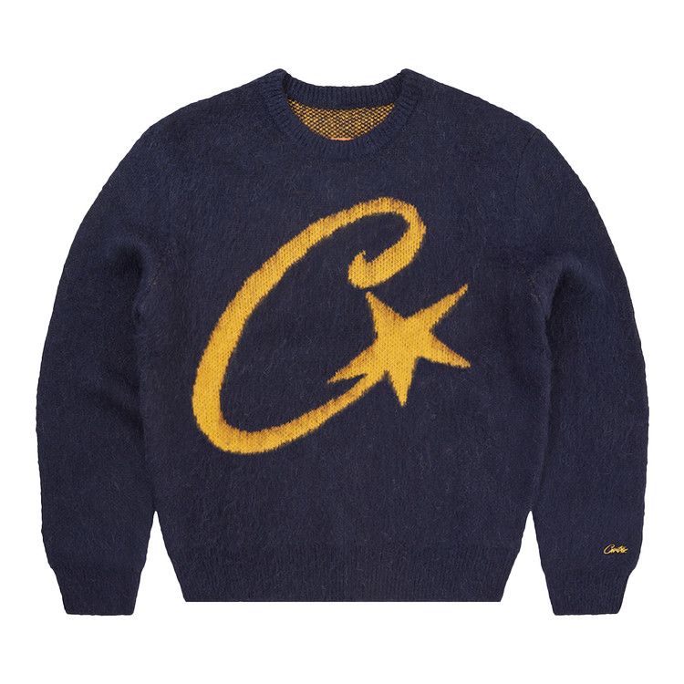Buy Corteiz C Star Mohair Knit Sweater 'Navy' - 7892