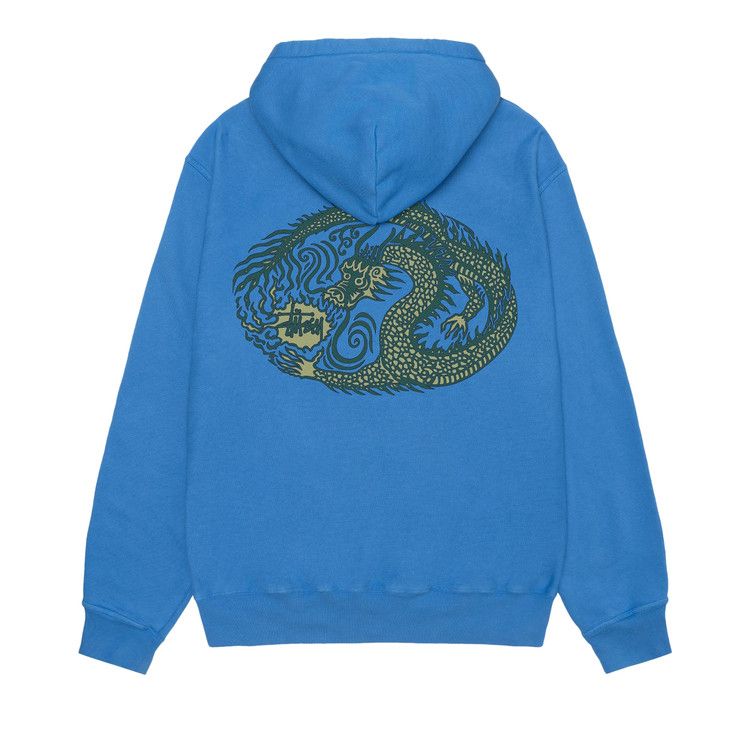 Stussy Pigment Dyed Mosaic Dragon Hoodie Blue