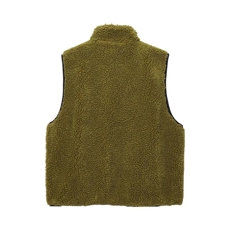 Buy Stussy Sherpa Reversible Vest 'Olive' - 118528 OLIV | GOAT CA