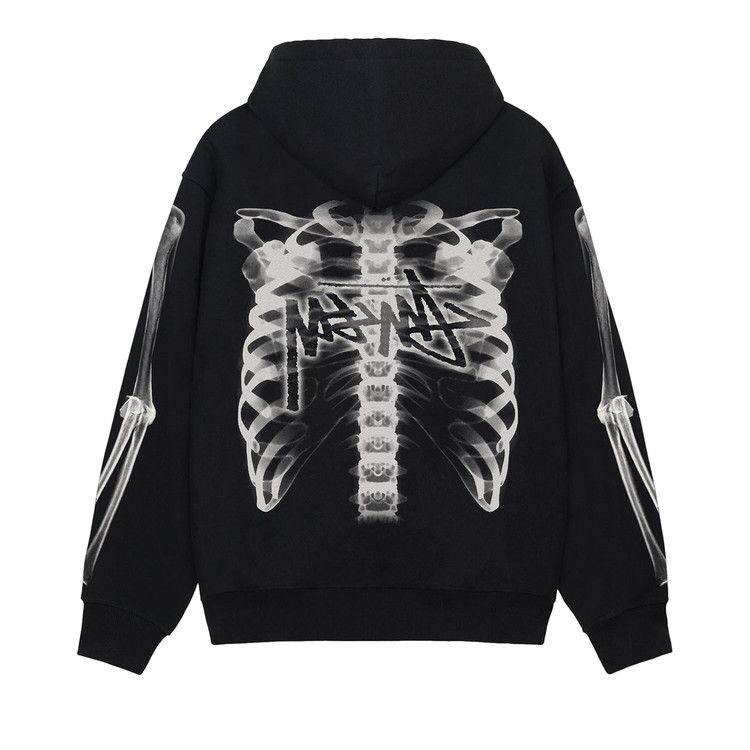 Stussy Rib Cage Zip Hoodie Black/White
