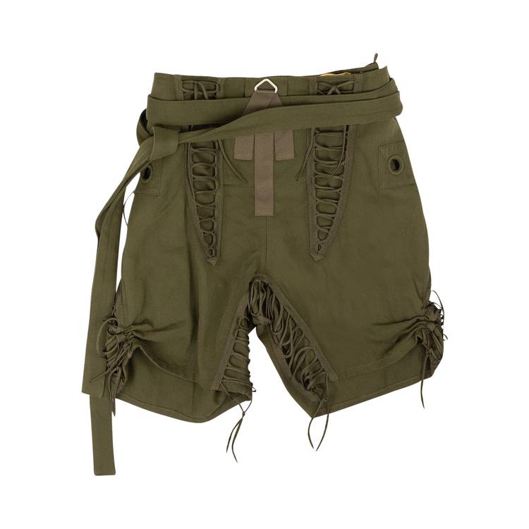 Buy Saint Laurent Laced Panel Shorts 'Green' - 512783 Y822J 1362 