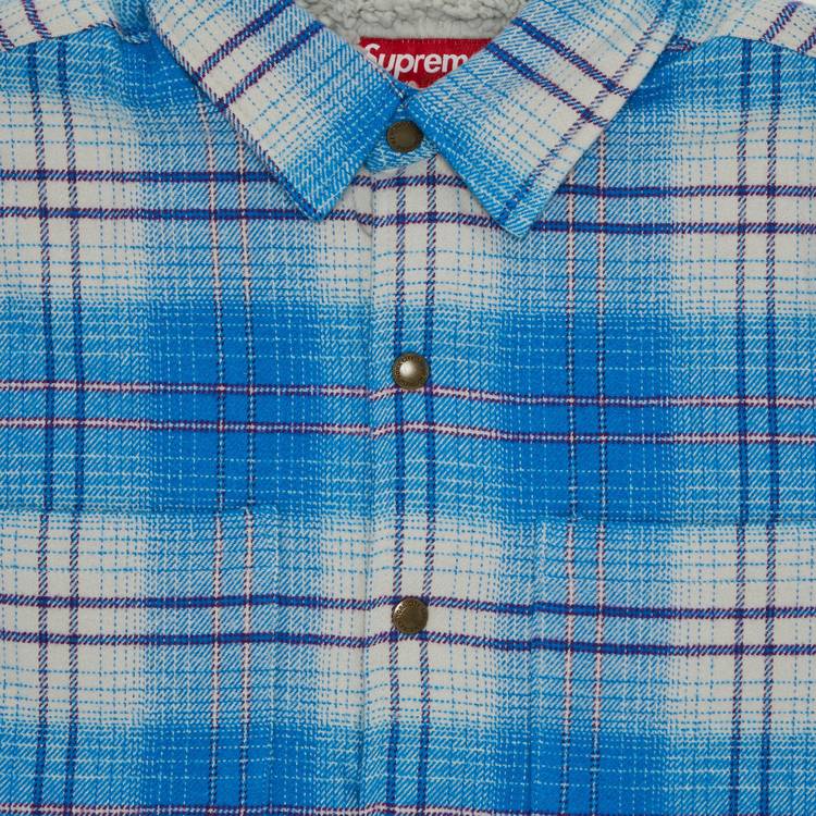 Buy Supreme Lined Flannel Snap Shirt 'Blue' - FW23S45 BLUE