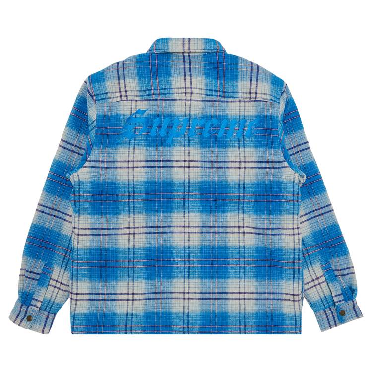 Buy Supreme Lined Flannel Snap Shirt 'Blue' - FW23S45 BLUE