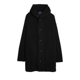 Buy Yohji Yamamoto Pour Homme W/NY Fleece Re Hooded Coat 'Black