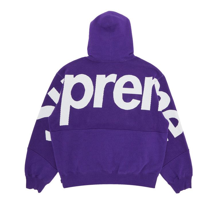 Supreme Big Logo Jacquard Hooded Sweatshirt 'purple'