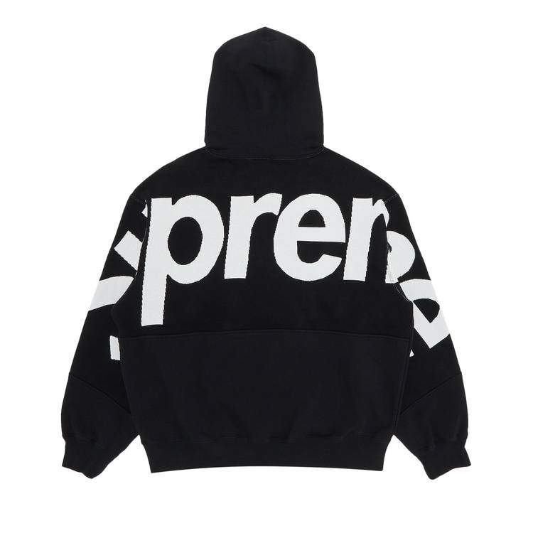Supreme Big Logo Jacquard Hooded Sweatshirt 'Black'