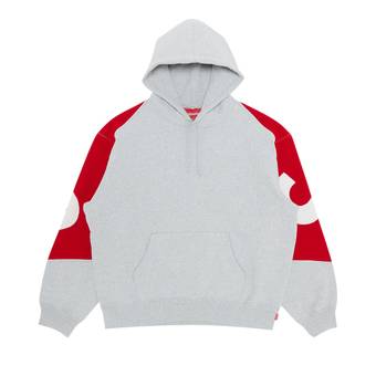 Buy Supreme Big Logo Jacquard Hooded Sweatshirt 'Heather Grey