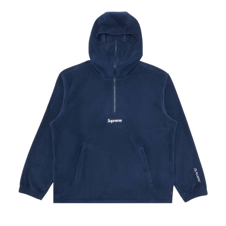 Buy Supreme Polartec Facemask Half Zip Hooded Sweatshirt 'Navy ...