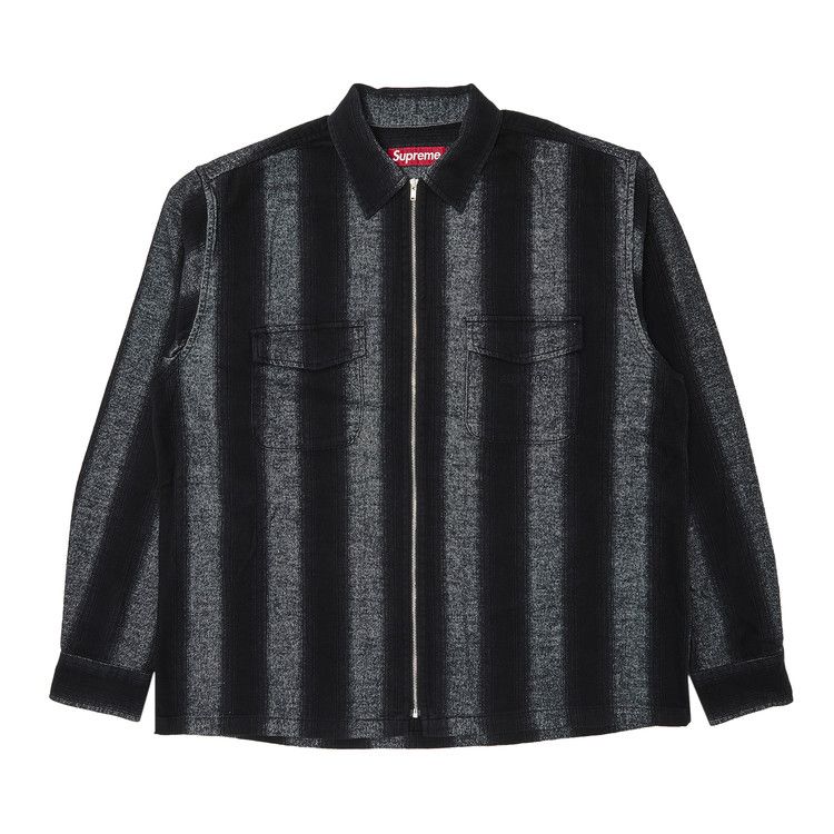 トップス Supreme Stripe Flannel Zip Up Shirt Supreme Stripe Flannel Zip Up Shirt (FW23) - $138