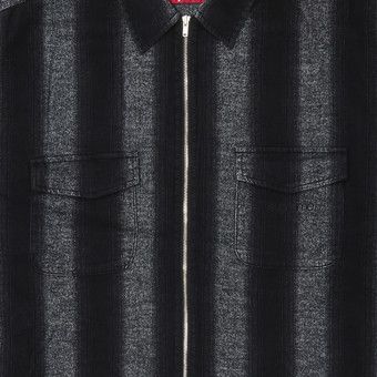 Buy Supreme Stripe Flannel Zip Up Shirt 'Black' - FW23S44 BLACK | GOAT