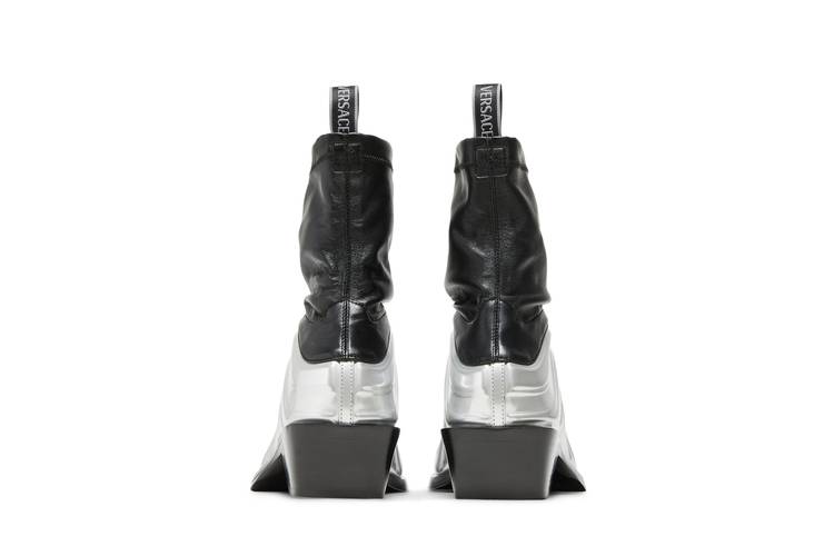 Buy Versace Solare Boots 'Silver Black' - 1011425 1A08886 2B060 | GOAT