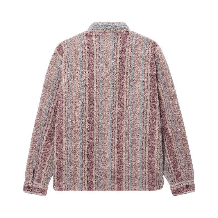 Stussy Stripe Sherpa Shirt Berry