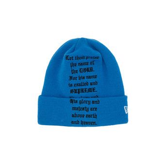 Buy Supreme x New Era Psalm Beanie 'Light Slate' - FW23BN41 LIGHT