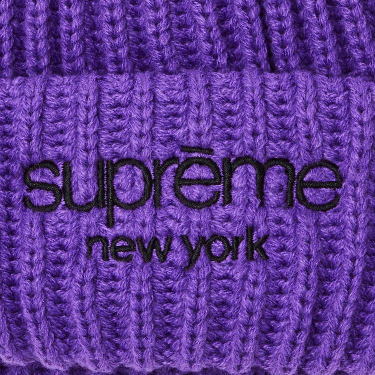 Buy Supreme Classic Logo Chunky Ribbed Beanie 'Purple' - FW23BN90