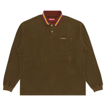 トップス supreme 23AW Thermal L/S Polo  Olive 素晴らしい品質 L Thermal Supreme S 0 - (FW23) Polo トップス
