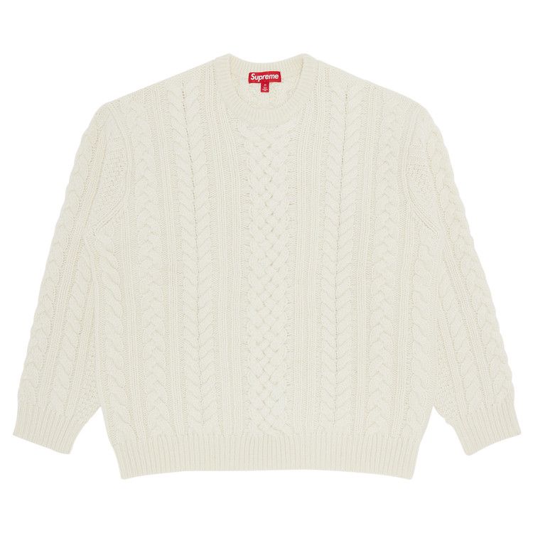 Buy Supreme Appliqué Cable Knit Sweater 'Ivory' - FW23SK19 IVORY | GOAT