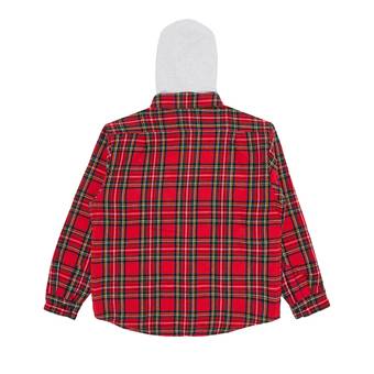 Buy Supreme Tartan Flannel Hooded Shirt 'Red' - FW23S49 RED