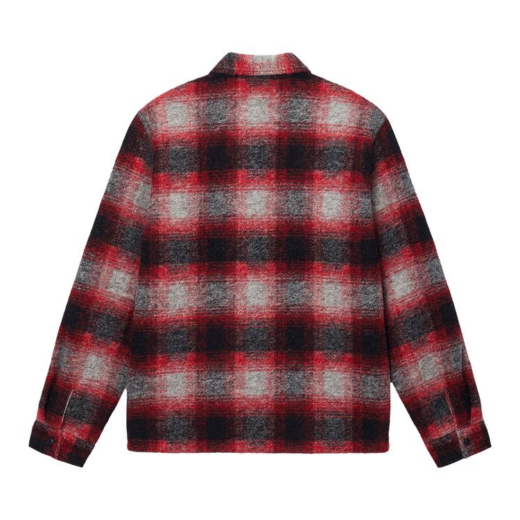 Stussy Brushed Wool Plaid Zip Shirt 'red'