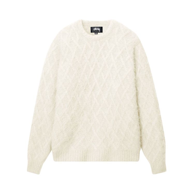 Stussy Fuzzy Lattice Crew Sweater 'ivory'