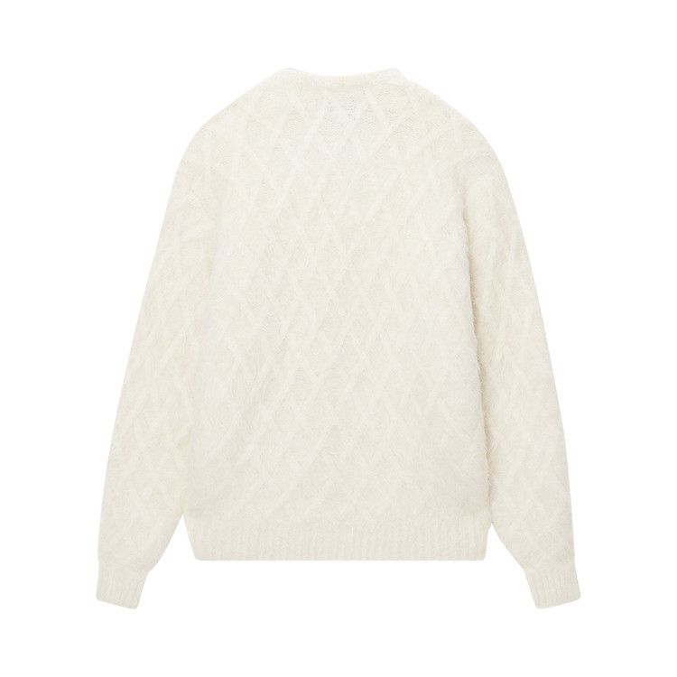 Stussy Fuzzy Lattice Crew Sweater 'ivory'