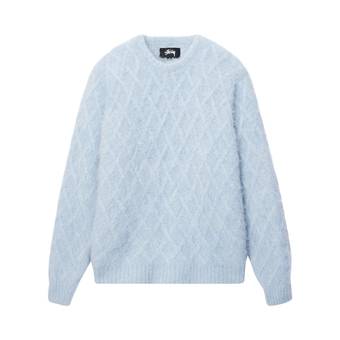 Stussy Fuzzy Lattice Crew Sweater 'Ice'