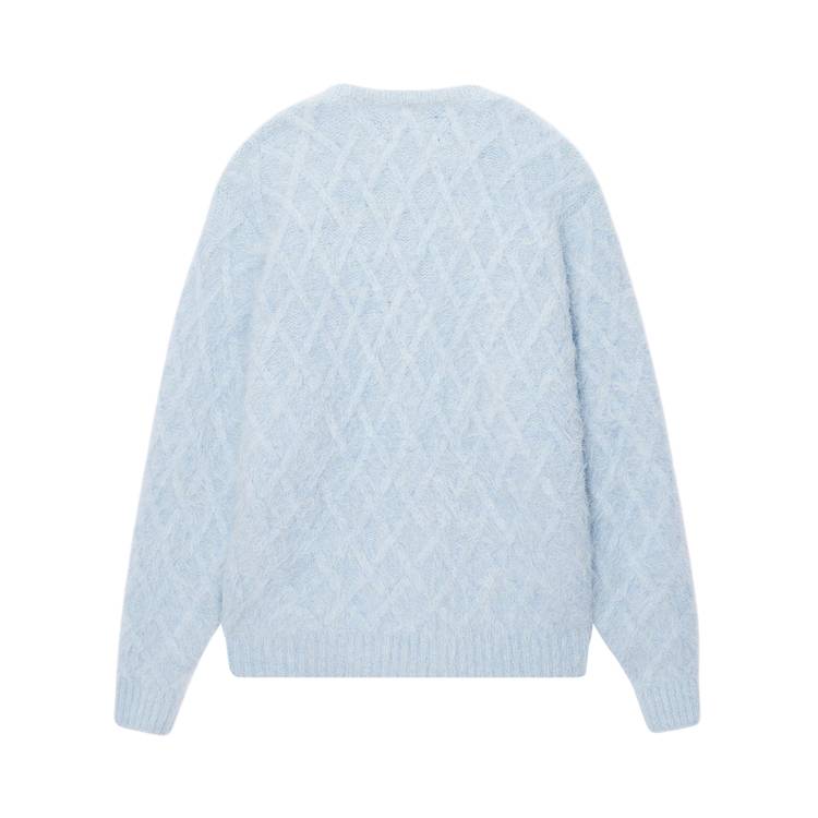 Buy Stussy Fuzzy Lattice Crew Sweater 'Ice' - 117198 ICE | GOAT CA