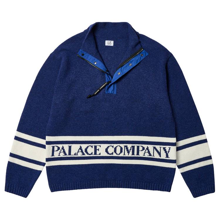 Buy Palace x C.P. Company Funnel Neck Knit 'Bright Cobalt