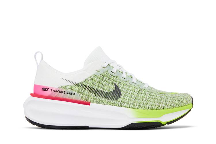 Size 9.5 - Nike ZoomX Invincible Run Flyknit 3 Low White Volt Hyper Pink  for sale online