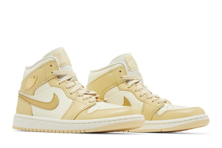 Wmns Air Jordan 1 Mid 'pale Vanilla Gold'