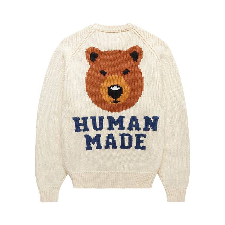 Buy Human Made Bear Raglan Knit Sweater 'White' - HM25CS001 WHIT