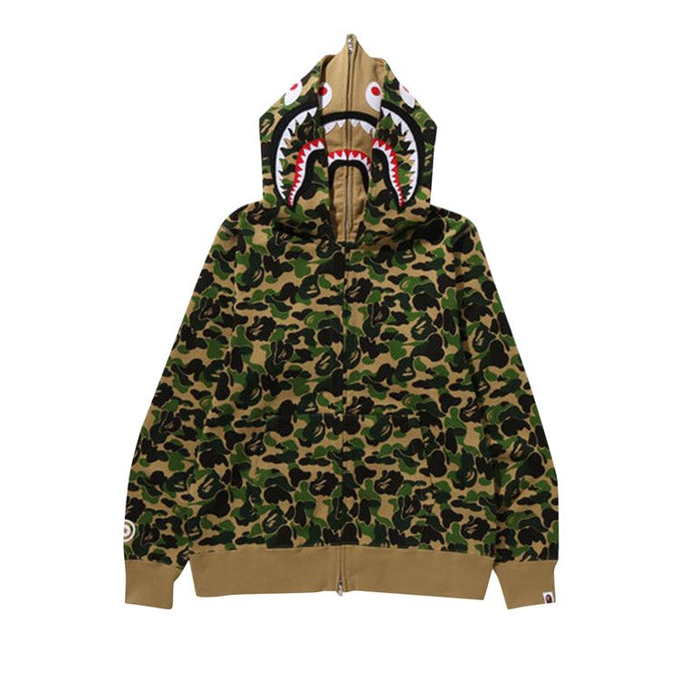 Bape Abc Camo Double Shark Full Zip Hoodie Green