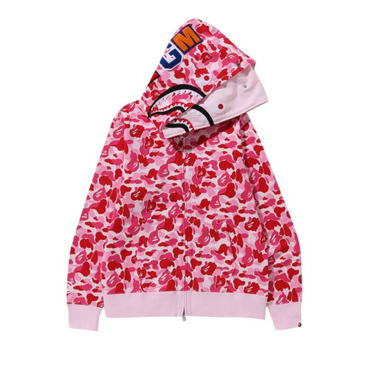 Buy BAPE ABC Camo Double Shark Full Zip Hoodie 'Pink' - 1J80 115