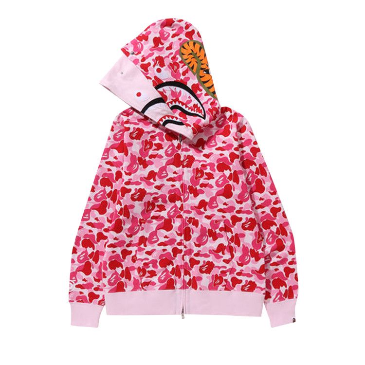 Bape Abc Camo Double Shark Full Zip Hoodie 'pink'