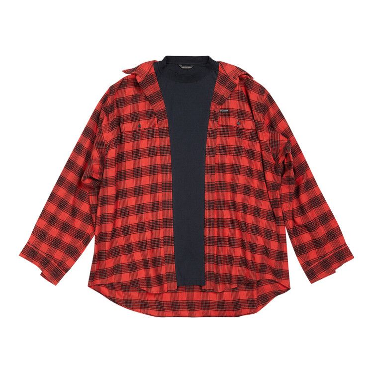 Balenciaga Trompe L'Oeil Oversized Shirt Red/Black