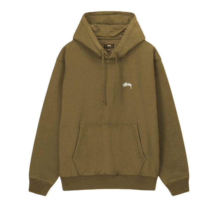 Stussy Stock Logo Hoodie Olive