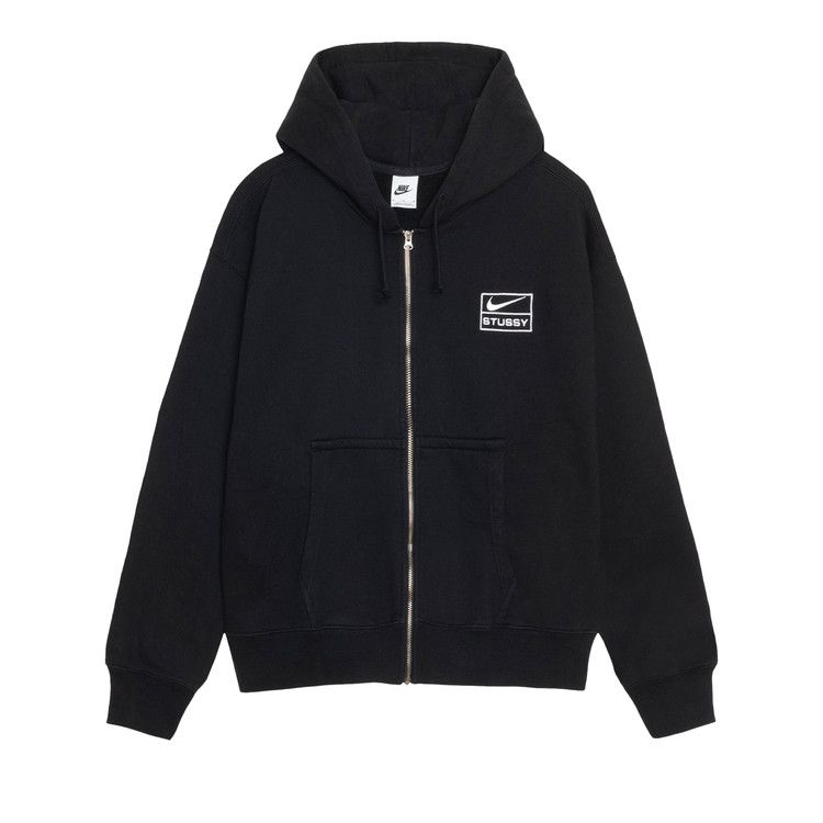 Buy Stussy x Nike Pigment Dyed Fleece Zip Hoodie 'Black 