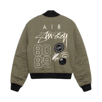 Buy Stussy x Nike Reversible Varsity Jacket 'Medium Olive/Bright