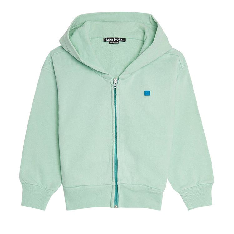 Buy Acne Studios Kids Logo Patch Zip Up Hoodie Sea Foam Green DI0019 GOAT SEA GOAT CA