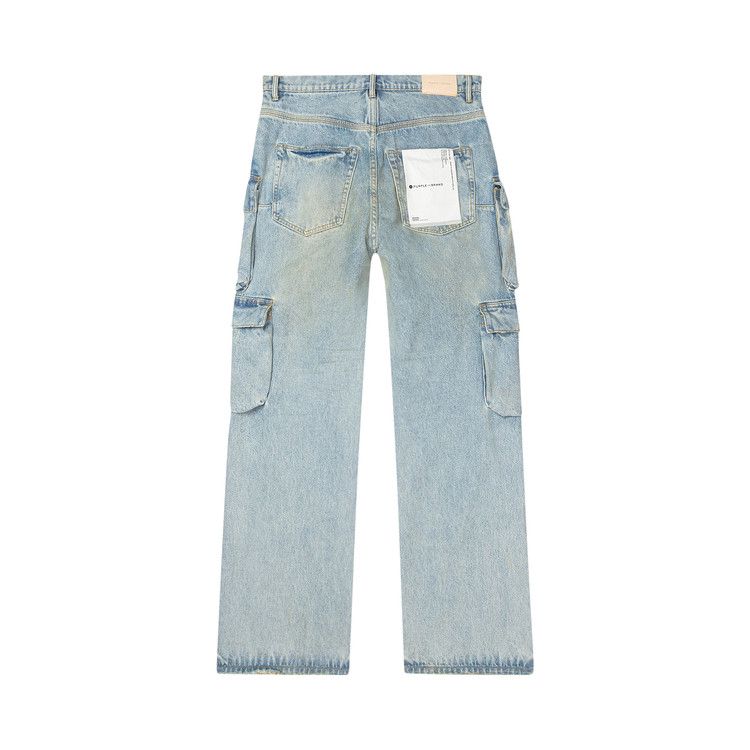 Purple Brand Relaxed Double Cargo Jeans 'light Indigo'