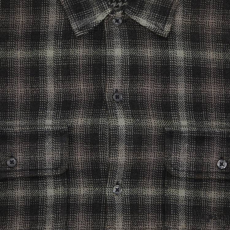 Supreme Houndstooth Plaid Flannel Shirt 'Black'