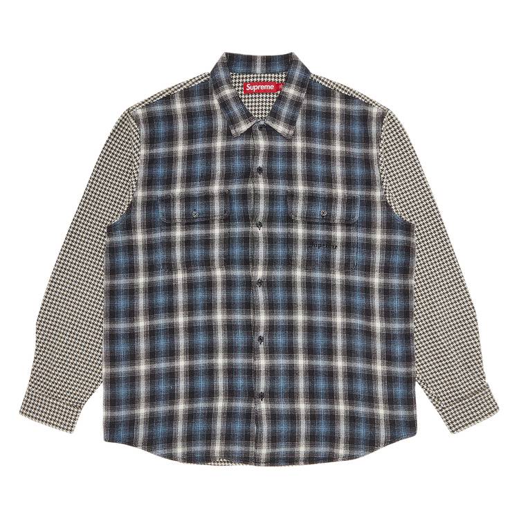Buy Supreme Houndstooth Plaid Flannel Shirt 'Navy' - FW23S48 NAVY | GOAT