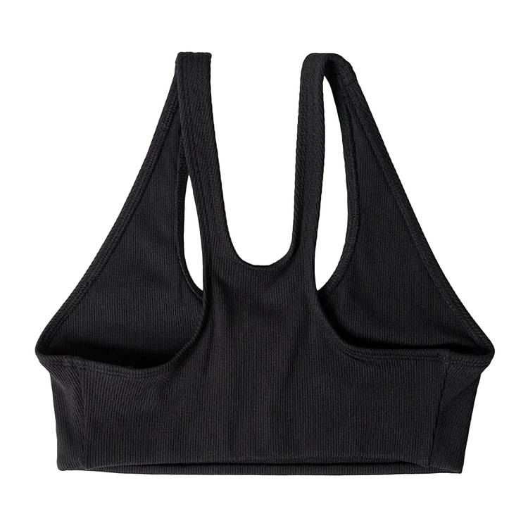 Buy Sporty & Rich Serif Rib Sports Bra 'Black/White' - BR841BK BLAC