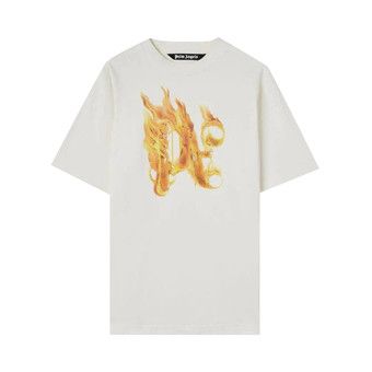 Buy Palm Angels Burning Monogram T-Shirt 'Off White/Gold