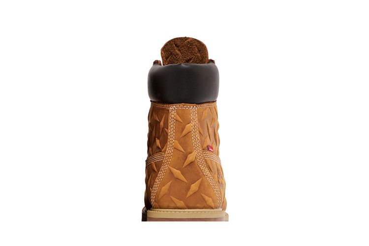 Supreme X Timberland 6 Inch Premium Waterproof Boot Embossed Diamond Plate - Wheat