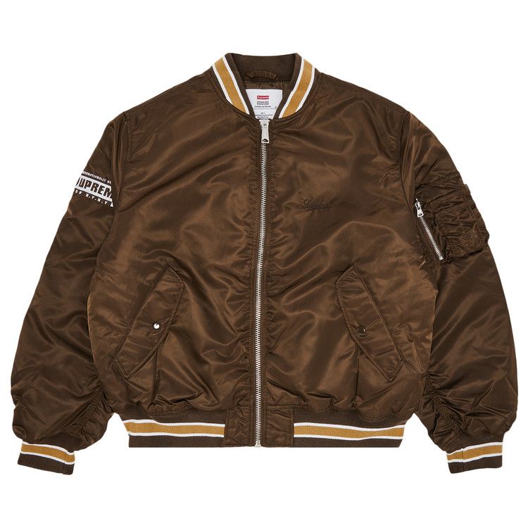 Buy Supreme Second To None MA-1 Jacket 'Brown' - SS22J73 BROWN | GOAT
