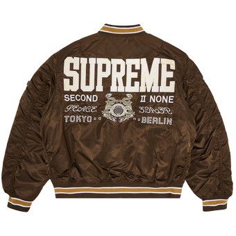 Buy Supreme Second To None MA-1 Jacket 'Brown' - SS22J73