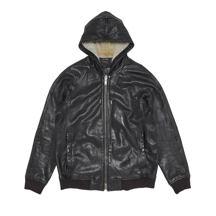 Buy Marc Jacobs Vintage Leather Hooded Jacket 'Black' - 4492 