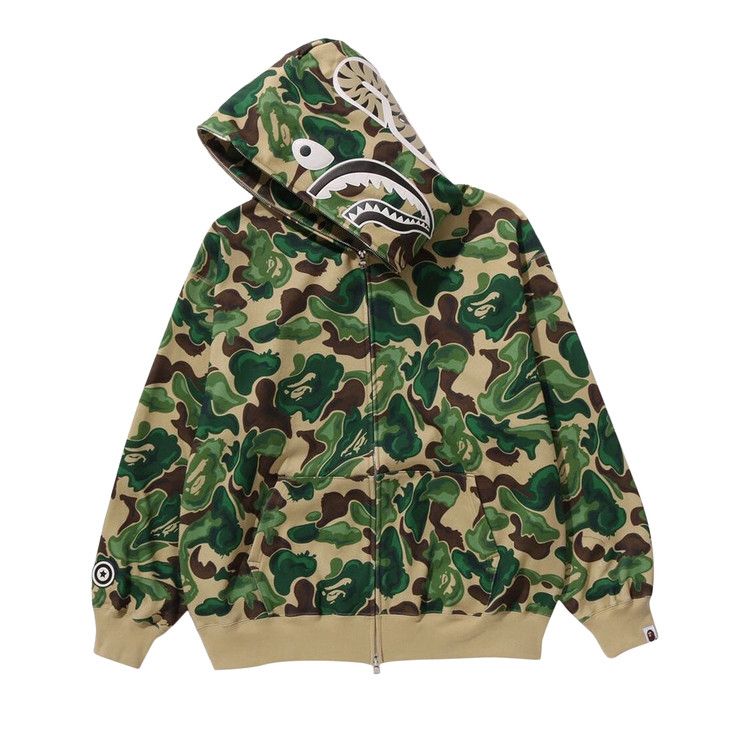 Bape Art Camo Shark Full Zip Hoodie 'green'